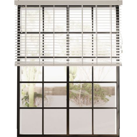 Cocoon tende veneziane da interno in bambù (Bianco, 60 x 130 cm) – Design naturale ed elegante – Lamelle inclinabili da 50 mm, con mantovana e clip di sicurezza