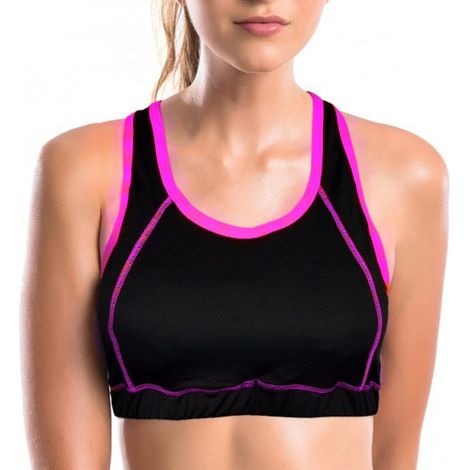 Trade Shop - Sport BH mod. Vanille in fluoreszierenden Farben mit DST16112 Rudern zurück - L-XL Fuchsie