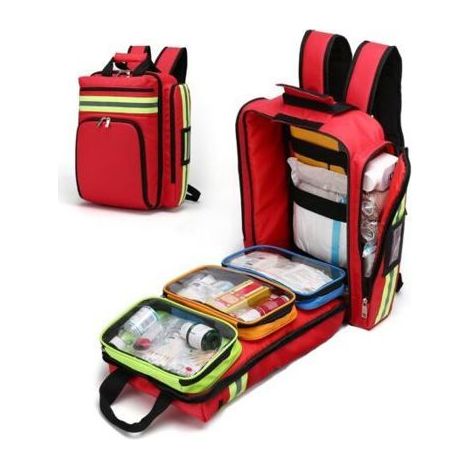 Sac à dos de premiers secours vide – imperméable, résistant, ajustable, respirant, pour les voyages, la maison, la voiture, le t (1/5)