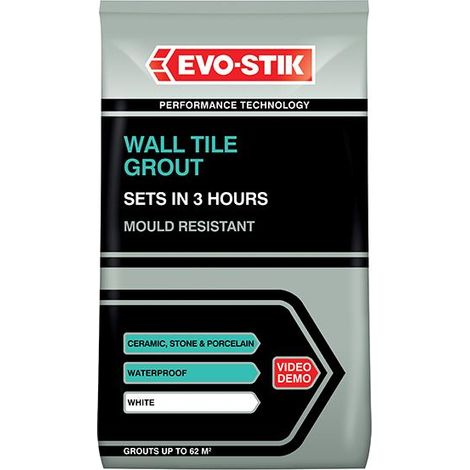 EVO-STIK 30812722 Wall Tile Grout Mould Resistant White 500g EVO478701 (1/3)