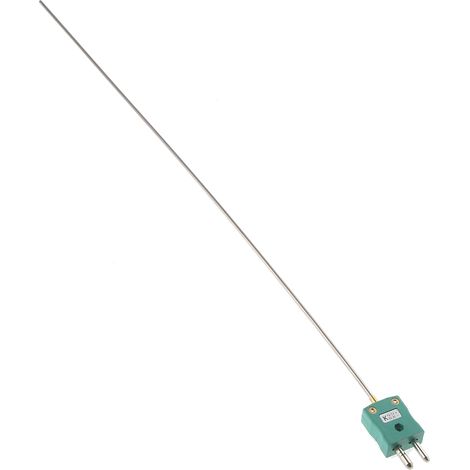 Thermocouple type K Ø 3mm, L 500mm, +1100°C max à Fiche mâle standard ( Prix pour 1 ) (1/2)
