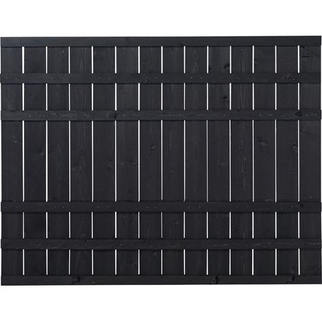 Plus Zaunelement Rustik 180 x 138 cm schwarz Sichtschutz (1/3)