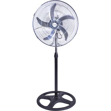 Enrico Co-veri Ventilatore a Piantana 50 cm con 5 Pale in Alluminio Potente 65W, Struttura in Acciaio e ABS, 3 Velocità, Altezza Regolabile 125 cm, Ideale per Casa, Ufficio e Salone, Colore Nero.