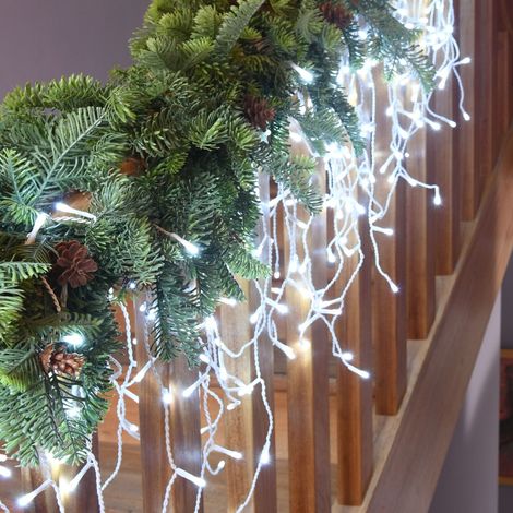Guirlande stalactite de Noël LED blanc pur 8 m extérieur connectable (1/4)