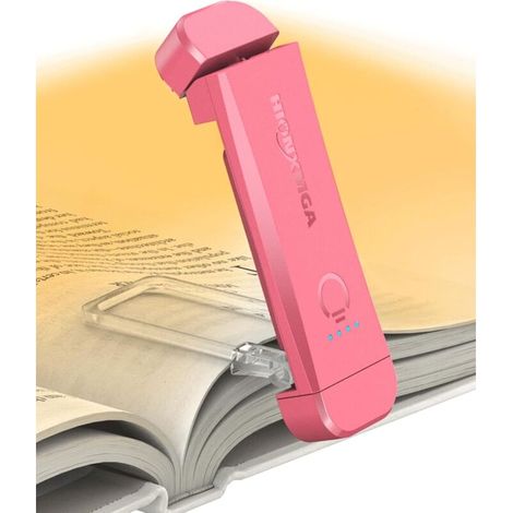 Rechargeable Reading Lamp, Bedtime Reading Light, 3 Warm Colors and Dimming, Compact and Durable, Gift for Children's Readers, Pink (1/5)