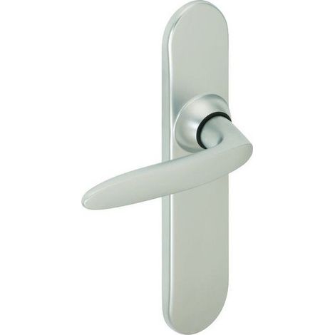 Poignée sur plaque chrome velours - Bec de cane - 215 mm