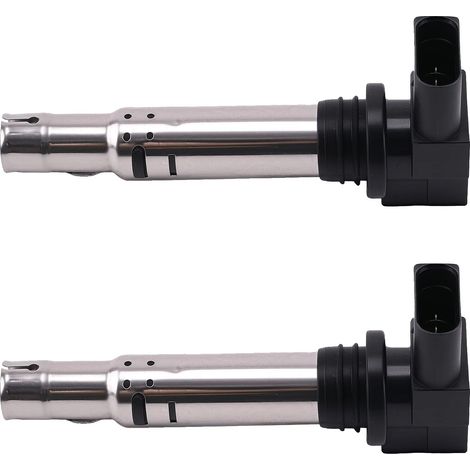 Bobina de encendido, acero, tamaño estándar para motores bicilíndricos, compatible con Audi A1, A2 y A3, encendido bicilíndrico, bobina de encendido para bujía. (1/5)