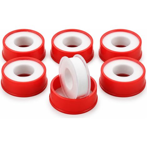 6 Rouleaux Ruban PTFE Étanchéité Filetage 20 m x 15 mm, Ruban Blanc pour raccord Eau, Tuyau, Douche, Salle de Bain, Cuisine, plomberie, Accessoire plomberie, DIY, Set (1/5)