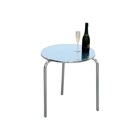 Tavolo in alluminio e acciaio Ø 60 cm, impilabile MALIGI HOME MG/ZAFFIRO Alluminio-Acciaio