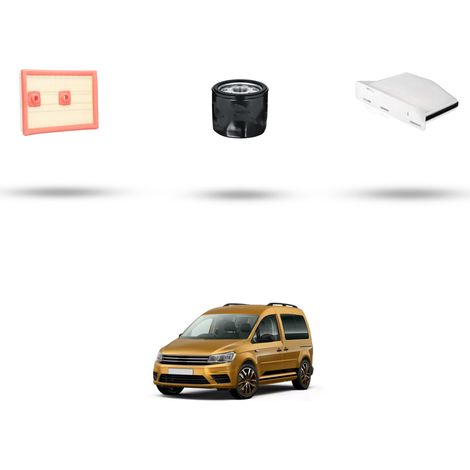 Kit tagliando 3 filtri compatibile con Vw Caddy IV (2K SA SE) 1.4 TGI 92kw Dal 2015 (1/4)