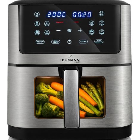 Friteuse à air sans matières grasses, grande friteuse, 12 programmes, 8 l, 1800 W