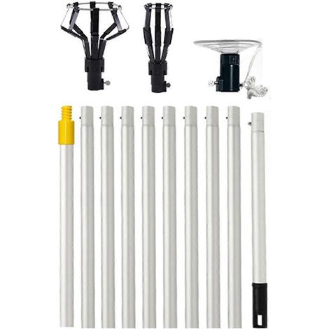 Changeur d'ampoules assemblé pour plafonds hauts (3 à 13 pi), avec perche télescopique, paniers et ventouse. (1/5)