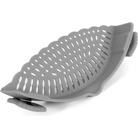 Colador de silicona con sistema de clic para ollas / Colador para escurrir verduras y frutas / Tamiz para pasta y alimentos, 23 x 8,5 x 5,8 cm (1/5)