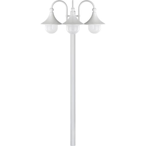 Columna clásica 3 brazos TROM IP44 E27 3x42W 2080mm Blanco