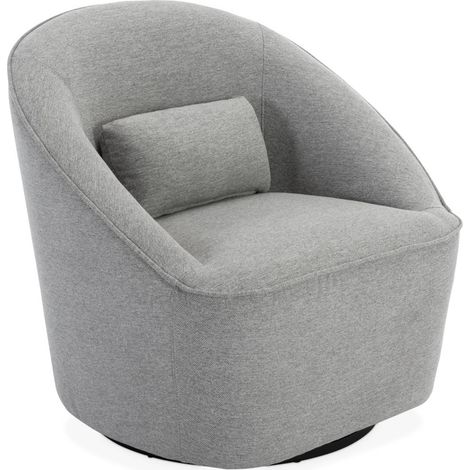 sweeek - Drehsessel 360 mit Kissen, Stoffbezug LANA, Stoff, Hellgrau
