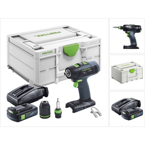 Festool T 18+3 Basic Perceuse-visseuse sans fil 18 V 50 Nm Brushless + 1x batterie 3,0 Ah + chargeur + Systainer