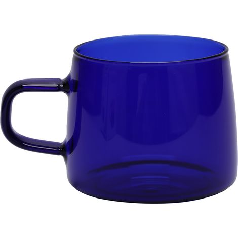 Tasse à Café en Verre de 350 ml – Borosilicate Résistant à Haute Température pour Maison et Café – Bleue (1 Pièce) (1/5)