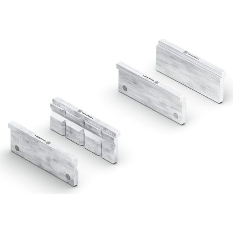 Juego de mordazas protectoras de aluminio finas (P) Prisma y (B) lisas 150mm - 99100001365 (1/2)