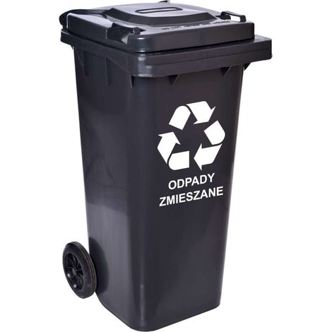Abfallbehälter 120L schwarzer Mülleimer