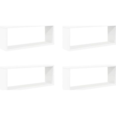 vidaXL Estante cubo de pared 4 uds contrachapado blanco 60x15x23 cm (1/2)