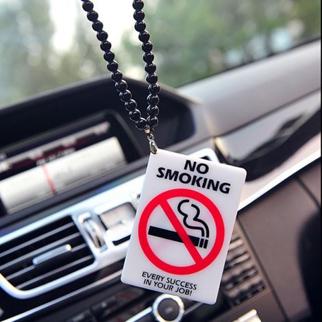 Breloque double face « Interdiction de fumer » pour rétroviseur de voiture – Pendentif perlé pour décoration automobile (1/5)