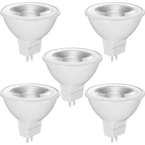 Ampoules LED GU5.3 MR16 12V, Blanc Chaud 2700K, 520LM, 36° Angle, Ampoules LED Spot 12V, Non Dimmable, Lot de 5 (1/4)