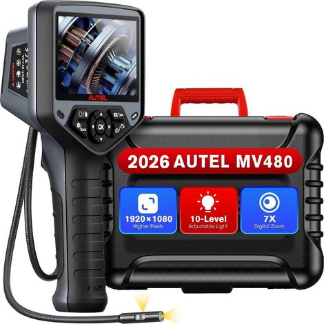MaxiVideo MV480 Inspection Camera, 2026 New Range HD 1080P Industrial Video Endoscope, Videoscope with Audio Annotation, Dual Cameras, 360° Rotation, 7X Zoom, Upgraded Version (1/5)