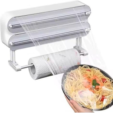 Soporte rollo, Cortador papel aluminio, Soporte rollo soporte papel aluminio 1, Soporte film transparente, Dispensador papel aluminio, Blanco (1/5)