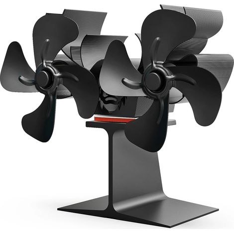 Ventilateurs De PoêLe à Bois Ventilateur De Poêle À Bois À Double Tête À 8 Pales, Ventilateur Silencieux For Brûler Des Bûches, Économie D'énergie, Ventilateur De Cheminée, Protection Contre La Surcha (1/5)