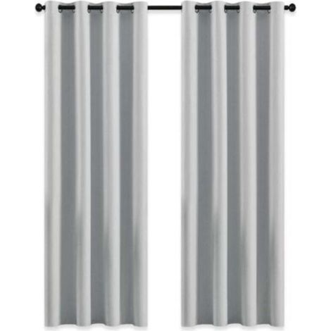 Rideau Occultant - Rideaux d'Extérieur pour Jardin Pergola à Oeillets Lumière Bloquer Isolant Thermique Décoration pour Tonnelle, L 132 x H 213 cm, Gris Blanc, 2 PCs (1/4)