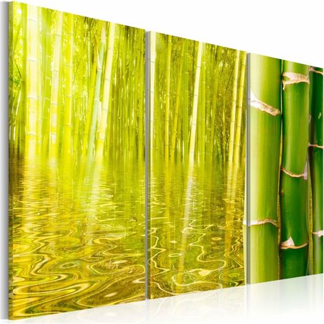 Tableau bambou - miroir de l'eau - 120 x 80 cm (1/4)