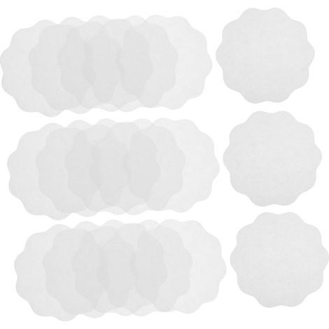 500 feuilles de papier sulfurisé rondes couleur crème, 12 cm, pour emballer les boissons chaudes et (1/5)