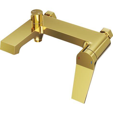 Mitigeur bain-douche mural Granitan Selva or avec kit de fixation et raccord pour douchette 150 mm. (1/5)