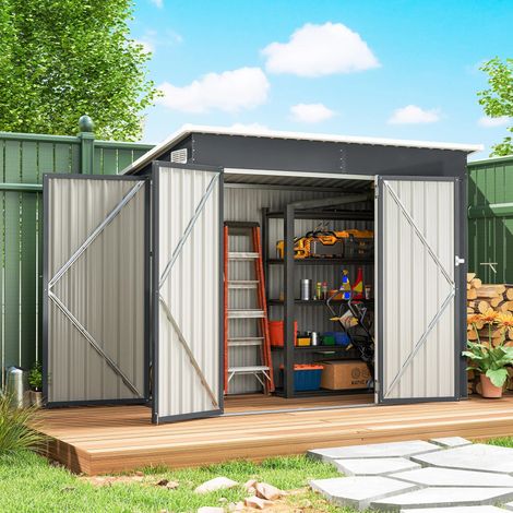 Abri de jardin Outsunny en acier galvanisé 234X132X185 cm (1/5)