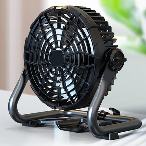 Ventilateur de camping silencieux et puissant, moteur sans balais, rechargeable par USB, portable et facile à suspendre pour tente de camping. (1/5)