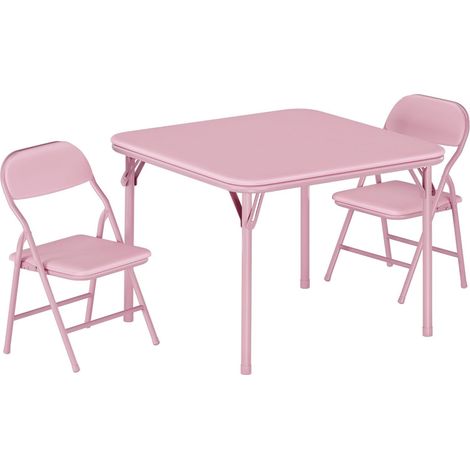 Ensemble Table et 2 Chaises Pliantes Enfant - Assise Rembourrée en Cuir PU - Sans Montage - Table de Jeu 60x60 cm - Noir (1/5)