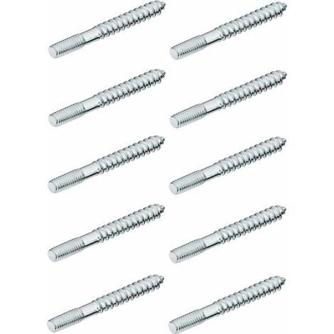 – Lot de 10 vis à double filetage M4 x 50mm – Pour assemblage métal et bois – Montage discret sans tête – Vissage rapide en série