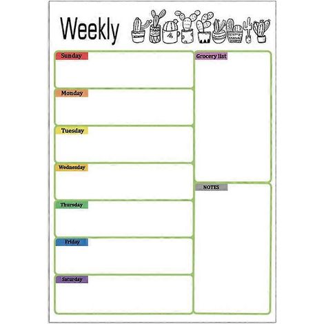 Tableau blanc magnétique pour agenda hebdomadaire - Tableau blanc effaçable à sec pour réfrigérateur placard et mur (1/3)
