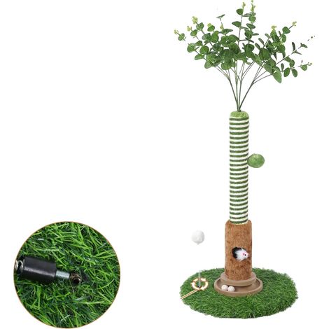 Rascador para gatos, juguete interactivo, para uso en interiores, verde (1/2)