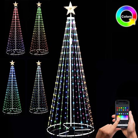 Albero Natale Luminoso 220 cm con 324 LED RGB App Smart Control Luci per Esterno (1/5)