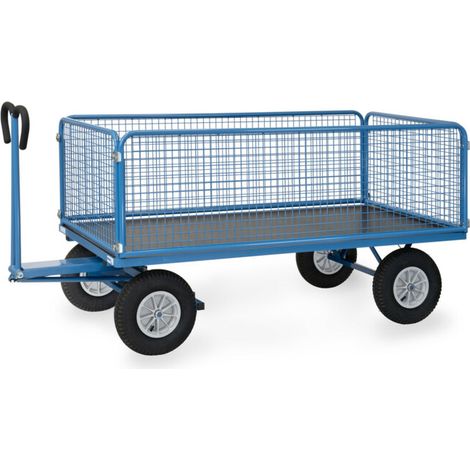 fetra Chariot à plateaux manuels 6436L - charge max. 1250kg, pneus gonflables (1/5)