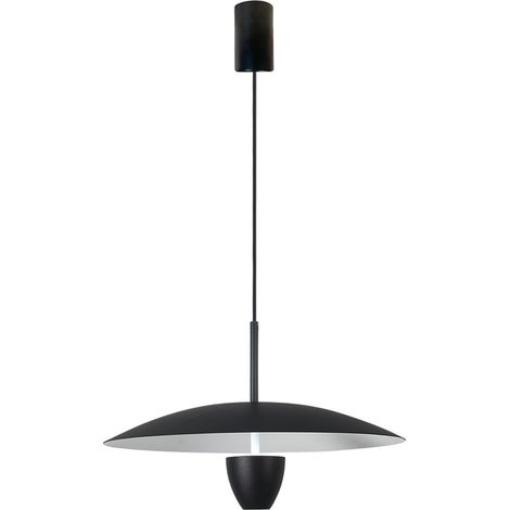 Suspension Loft, dôme plat noir, Ø 30 cm, couleur variable, LED, 8 W, UFO Light Prestige (1/5)