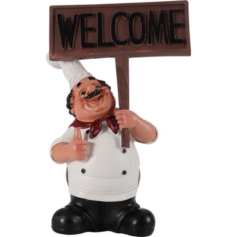Figurine Chef en Résine Décoration Bar Café Modèle Artisanal Ornement (1) (1/5)