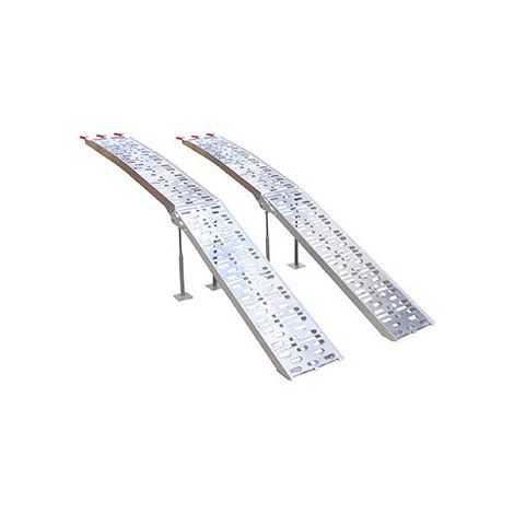 Jeu De 2 Rampes Courbées Pliables En Alu L: 226 Cm, L: 30 Cm, Longueur Pliée: 116 Cm, Livrée Avec 4 (1/3)
