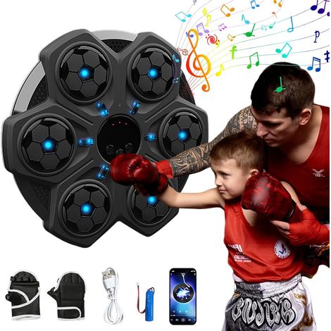Wall Mounted Musical Boxing Machine with Boxing Gloves, 3 Speeds, Bluetooth, Musical Boxing Equipment for Kids and Adults (1/5)