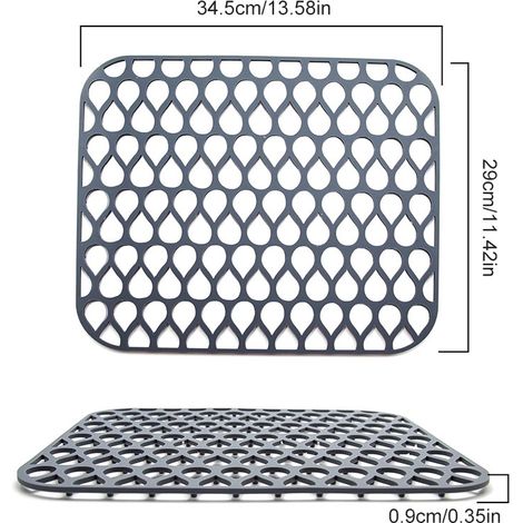 Lot de 2 protections d'évier pour évier de cuisine, 34 x 29 cm, tapis d'évier de cuisine antidérapants en silicone (1/5)