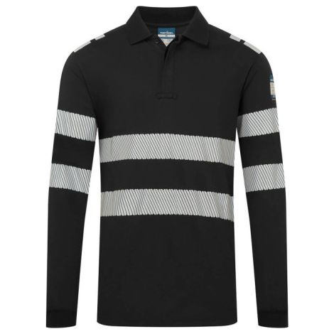 Polo PW3 Modaflame Knit de manga larga, resistente a la llama PORTWEST FR733 XXL Negro (1/2)