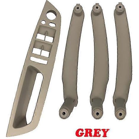 Poignées de porte intérieures neuves (gauche et droite) pour BMW E70 E71 E72 X5 X6 (2007-2013) - Gris - Lot de 4 (1/5)