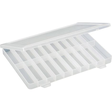 TRU COMPONENTS Sortimentskasten (L x B x H) 250 x 180 x 24 mm Anzahl Fächer: 20 feste Unterteilung