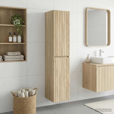 Mueble de baño montado en la pared Roble